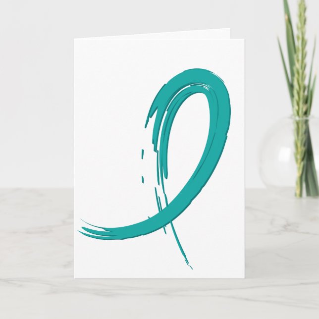 Carte Le ruban Turquoise A4 du cancer de l'ovaire (Devant)