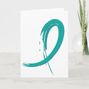 Carte Le ruban Turquoise A4 du cancer de l'ovaire