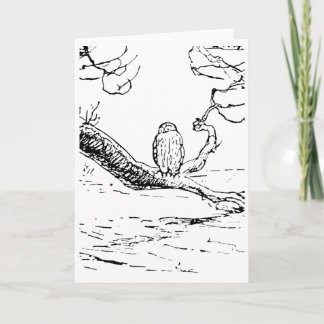 Carte Le sage vieux hibou sur une branche