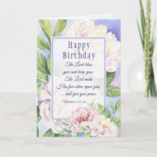 Carte Le Seigneur Bless You Bible Birthday Elegant Flora