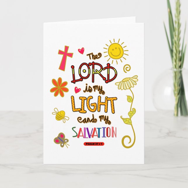 Carte Le Seigneur est Ma Lumière et Ma Bible du Salut Ve (Devant)