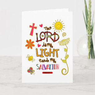 Carte Le Seigneur est Ma Lumière et Ma Bible du Salut Ve