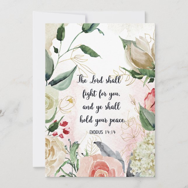 Carte Le Seigneur Se Battra Pour Vous, Exode 14:14, Bibl (Devant)