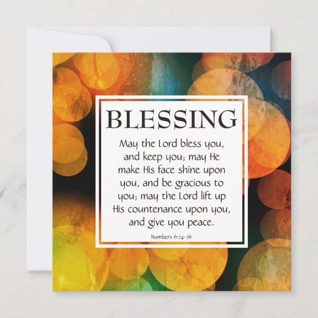 Carte LE SEIGNEUR VOUS BLESSE Numéros 6:24-26 (Devant)