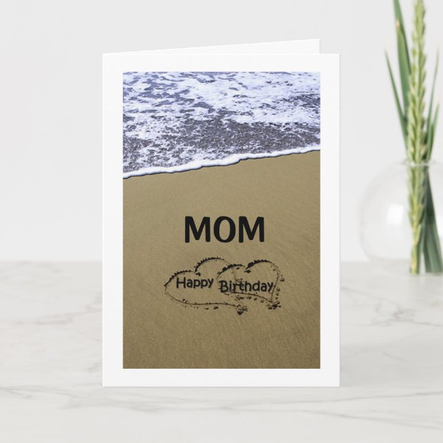 CARTE LE SIGNE DE PLAGE DIT JEUX ANNIVERSAIRE *MOM* (Devant)