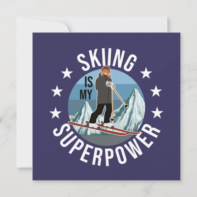 Carte Le Ski Est Ma Superpuissance (Devant)