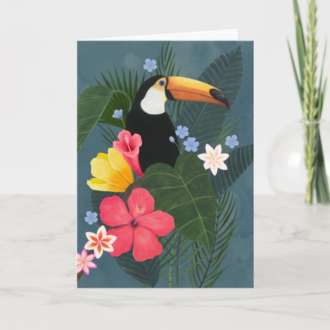 Carte Le Toucan tropical dans le désert (Devant)