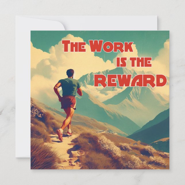 Carte Le Travail Est La Récompense Runner Mountains (Devant)