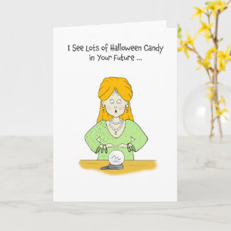 Carte Le vendeur de la fortune d'Halloween avec le Cryst