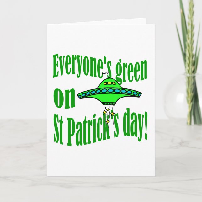 Carte Le vert pour tous le jour de la Saint Patrick (Devant)