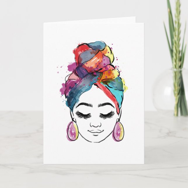 CARTE LE VISAGE DES FEMMES AFRICAINES AMÉRICAINES (Devant)