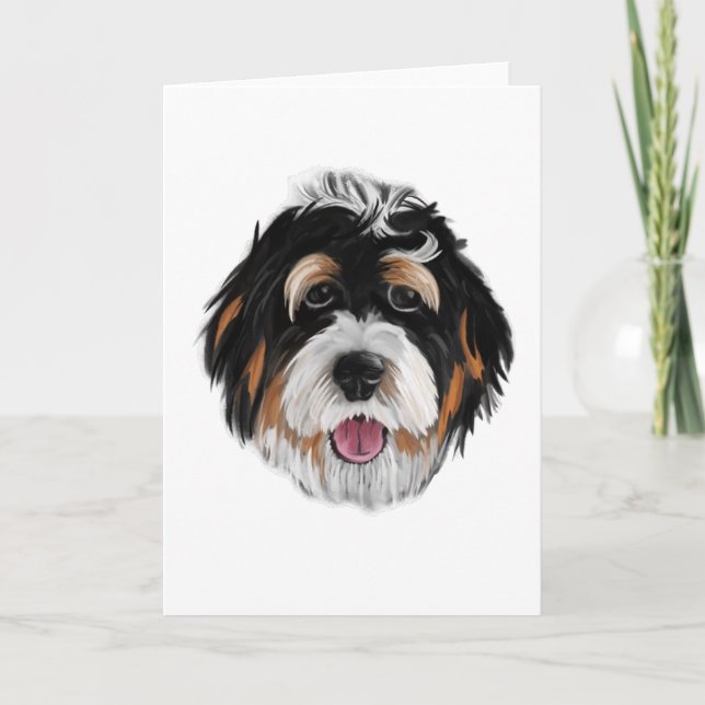Carte Le visage du chien de Bernedoodle (Devant)