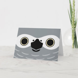 Carte Le visage d'un perroquet gris africain