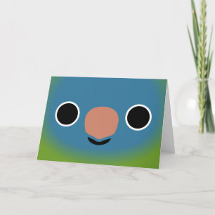 Carte Le visage d'une perruche à couronne bleue
