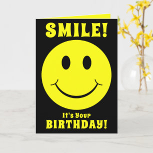Carte Le Visage Jaune Souriez C'Est Votre Anniversaire