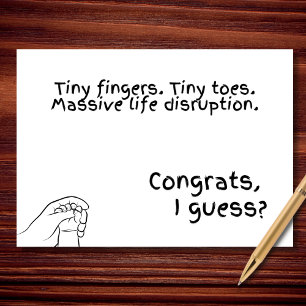 Carte Le vrai chaos est arrivé - Baby shower drôle