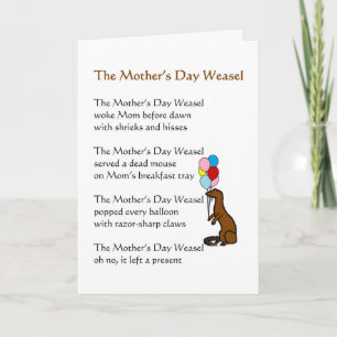 Carte Le Weasel de la Fête des Mères, Un poème amusant d