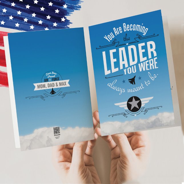 Carte Leader Force aérienne Formation de base BMT Milita (Becoming the Leader You Were Always Meant to Be Air Force Basic Training BMT Airman Card, proud Mom)