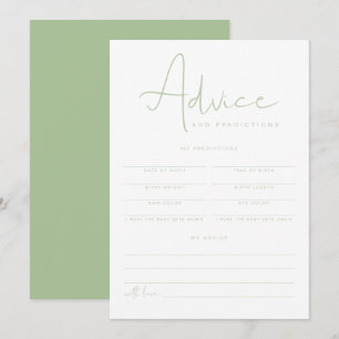 Carte LEAH Pastel Green Baby Advice and Prediction