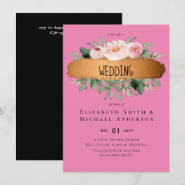 Carte LeahG Budget Rose Glamor Girly Mariage