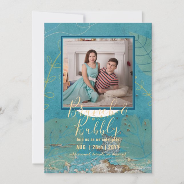 Carte LeahG Tendances Brunch Bubbly PHOTO Mariage (Devant)