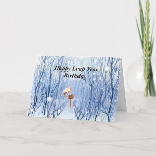 Carte Leap Année Anniversaire Pig bondissant dans la tem