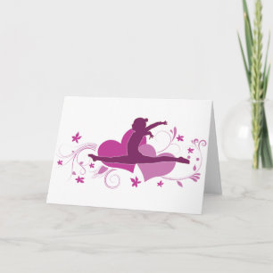 Carte Leap de gymnastique du coeur rose