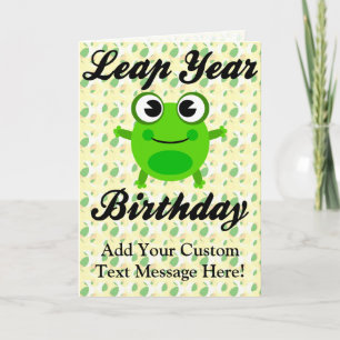 Carte Leap Year Birthday, Cute Frog