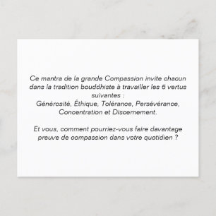 Carte leçons de voyage : « Om Ma Ni Pad Me Hum »