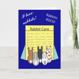 Carte Lecture de lapins à propos de soins de lapin : ble