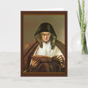 Carte Lecture Vieille Femme, Par Rembrandt Harmensz. Van