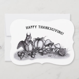Carte L'écureuil en Automne, Bon thanksgiving !