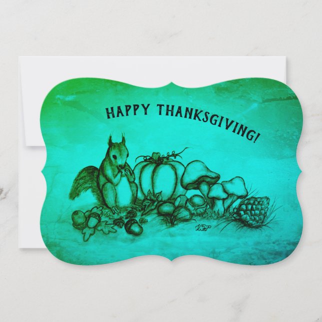 Carte L'écureuil en Automne, Bon thanksgiving ! (Devant)