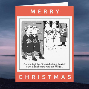 Carte Légal Avocats Et Snowmen Caricature Noël