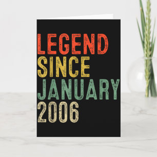 Carte Légende depuis janvier 2006 Cadeaux pour les 20 an