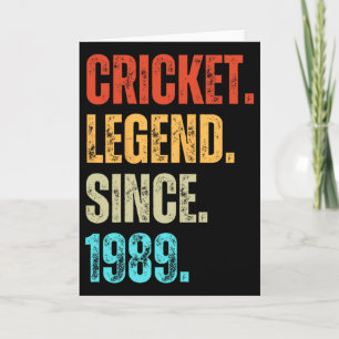 Carte Légende du cricket depuis 1989 Anniversaire rétro 