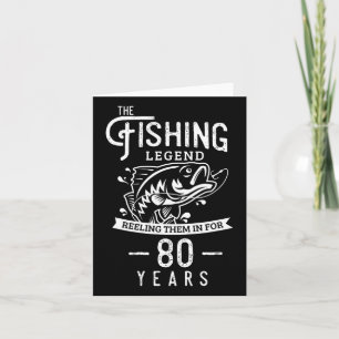 Carte Légende Pêche 80 Ans Cadeau Anniversaire Pour Pois