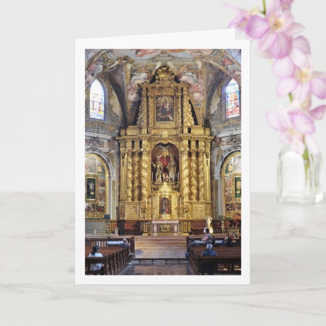 Carte L'église San Nicolás, Valence City, Espagne (Orchidée)
