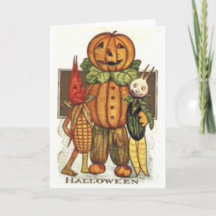 Carte Légumes d'Halloween Vintage