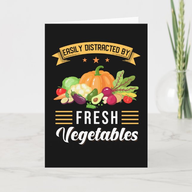Carte Légumes dire cadeau végétarien (Devant)