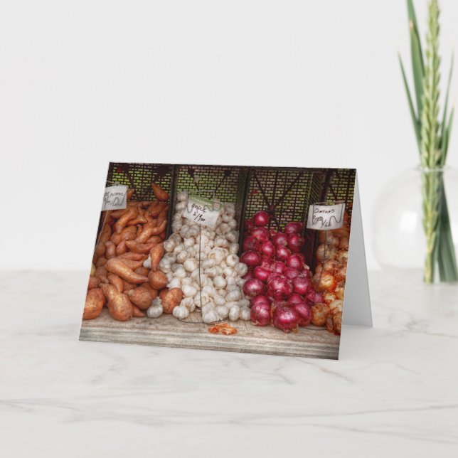 Carte Légumes - pommes de terre douces, ail et oignons (Devant)