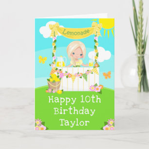 Carte Lemonade Blonde Coiffeuse Fille Joyeux Anniversair