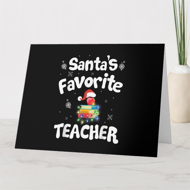 Carte L'enseignant préféré du Père Noël Famille Groupe d (Devant)