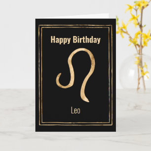 Carte Leo Lion or astrologie zodiac Joyeux anniversaire