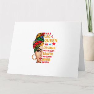 Carte Leo queen Je suis plus fort drôle cadeau d'anniver