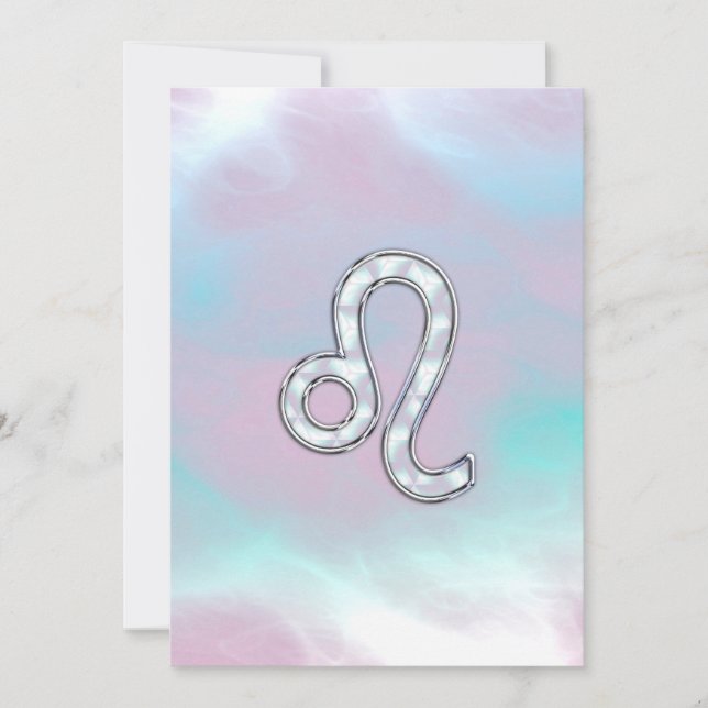 Carte Leo Zodiac Connexion Pastels Style Nacre Imprimer (Devant)