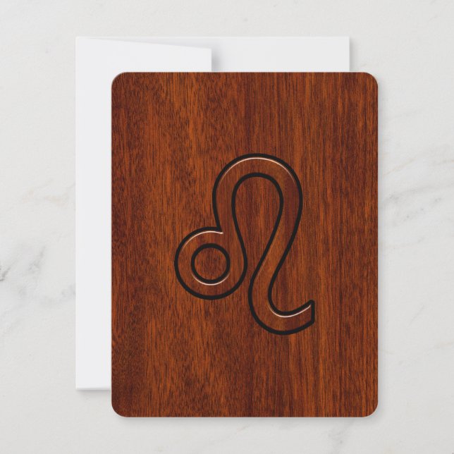 Carte Leo Zodiac Connexion style bois acajou (Devant)