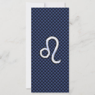 Carte Léo Zodiac Sign on Navy Blue Carbon Fiber Print