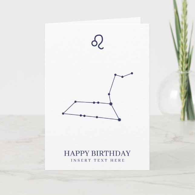 Carte Léo Zodiac Star Sign Custom Anniversaire (Devant)