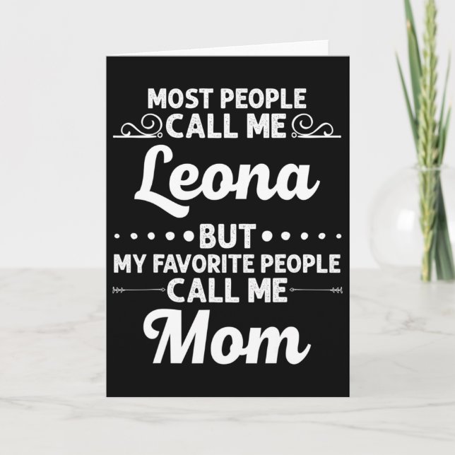 Carte Leona Cadeau Nom Drôle Fête des Mères Personnalisé (Devant)